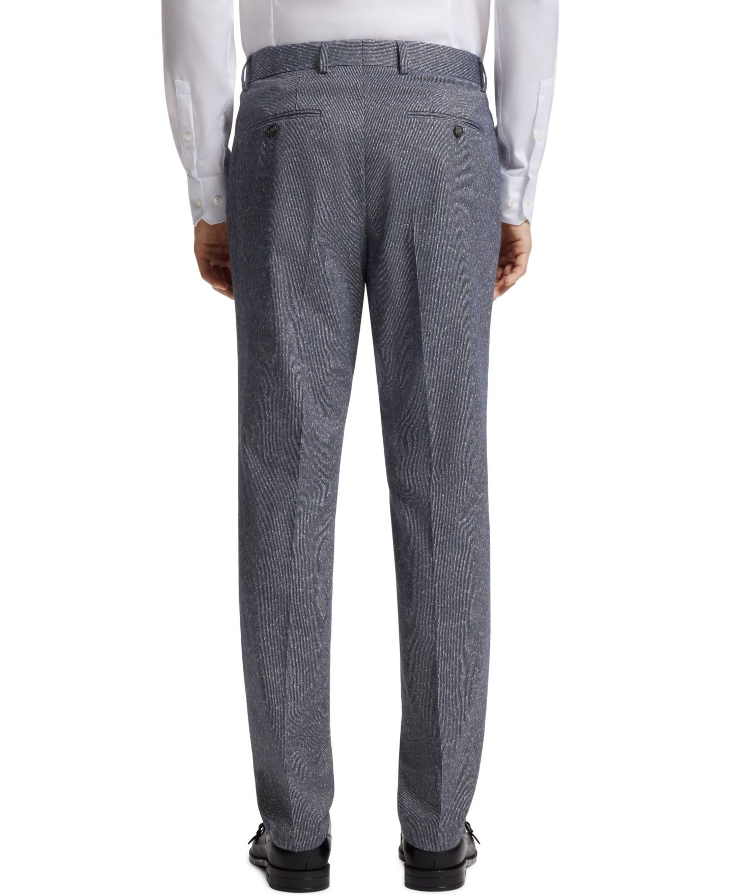 Мужские комплекты Hugo Boss Stretch Bouclé Two-Piece Regular-Fit Suit, цвет: Тёмный синий — фото 3