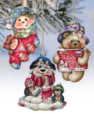 Christmas by Jamie Mills Price Holiday Wooden Ornaments, Set of 3