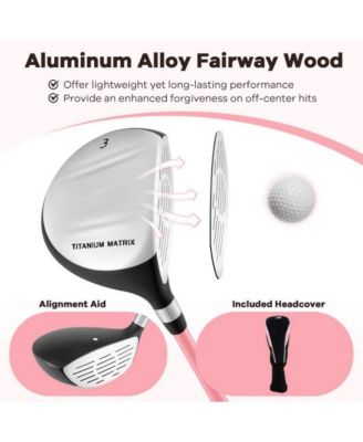 38 Inch 165CC Junior 3 Fairway Wood Golf Club with Fiberglass Shaft for Kids Ages 11-14