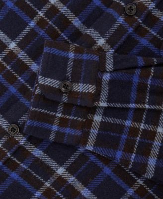 Men's Check Button-Through Overshirt with Wool