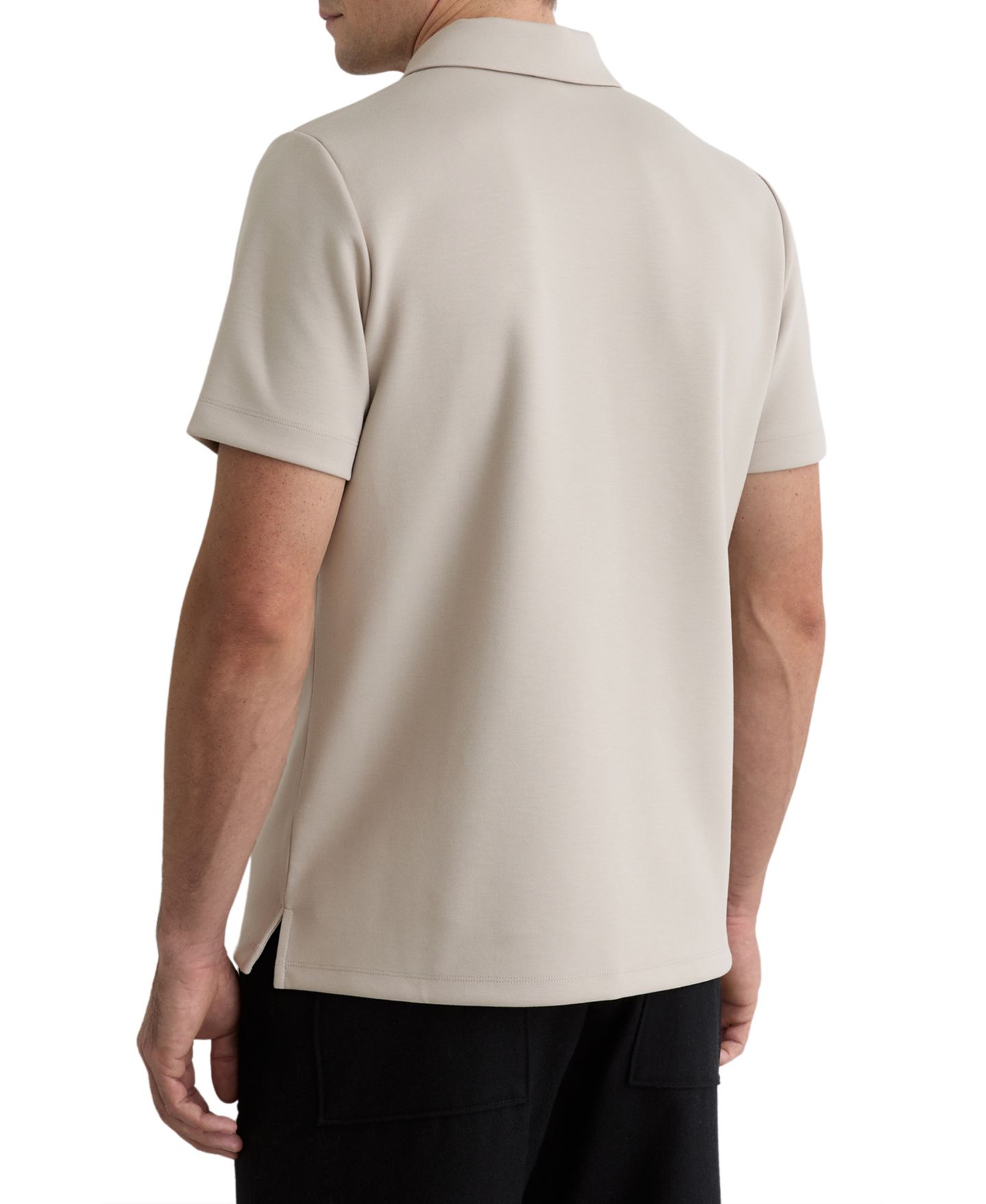 Мужское поло REISS Lord Premium Interlock Half-Zip Polo Shirt, цвет: Серо-бежевый — фото 2