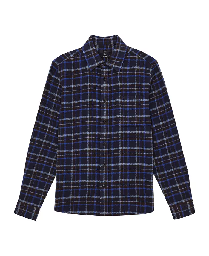 Men's Sam Check Button-Through Overshirt with Wool - thumbnail 5