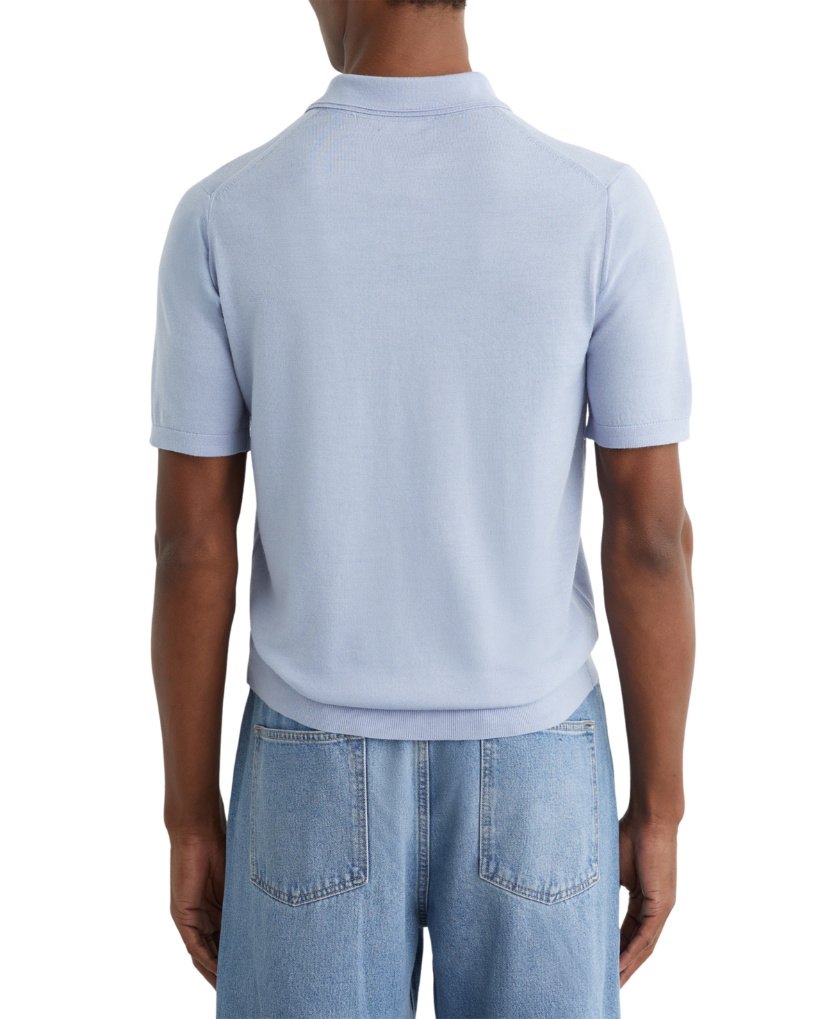 Reiss Men's Merino Wool Short-Sleeve Polo Shirt