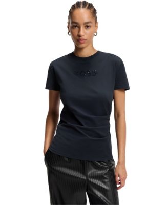BOSS by Women's Mercerised Cotton Slim-Fit T-Shirt
