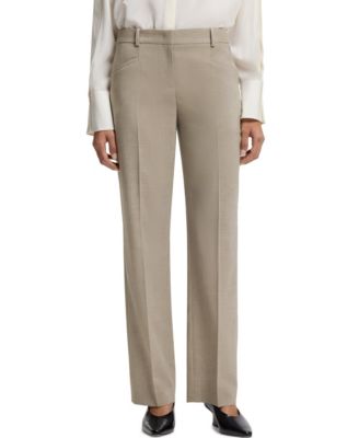 Women's Melange Virgin Wool Relaxed-Fit Pants