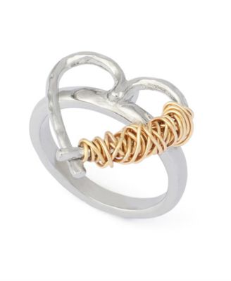Two-Tone Heart Cocktail Ring