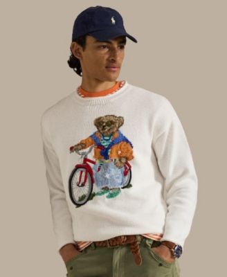 Men's Bears Print Crewneck Sweater