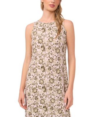 Women's Printed Crew Neck Maxi Dress