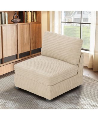 Modular Sectional Sofa Middle Seat Module, 32.7" Middle Seat for DIY Combination L U V Shaped, Plush Corduroy Loveseat Chair for Living Room
