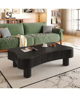 Lift Top Coffee Table - Fluted Panel, Hidden Storage.