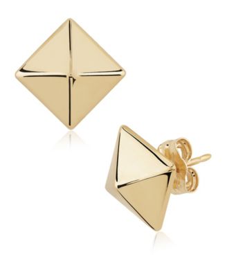 Pyramid Stud Earrings in 14k Gold, White or Rose Gold