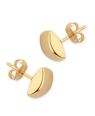 Modern Rectangle Stud Earrings Set in 14k Yellow Gold