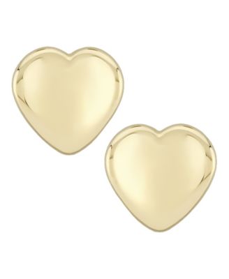 Dapped Heart Stud Earrings Set in 14k Gold