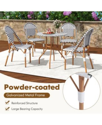 3-Piece Outdoor Bistro Set with Wicker Table & 2 Chairs