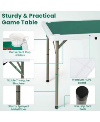 4 Player Game Card Folding Mahjong Table with Cup Holders
