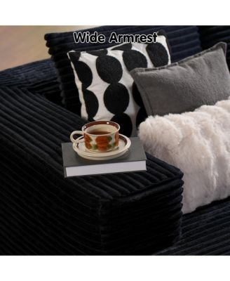 104" No Assembly Required Cloud Sectional Sofa, L-Shape Couch Chaise Lounge with Deep Seat and Wide Armrest for Living Room Bedroom