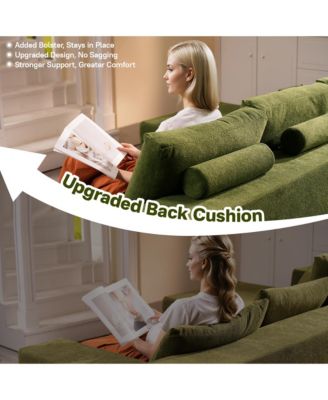 104" No Assembly Required Cloud Sectional Sofa, L-Shape Couch Chaise Lounge with Deep Seat and Wide Armrest for Living Room Bedroom