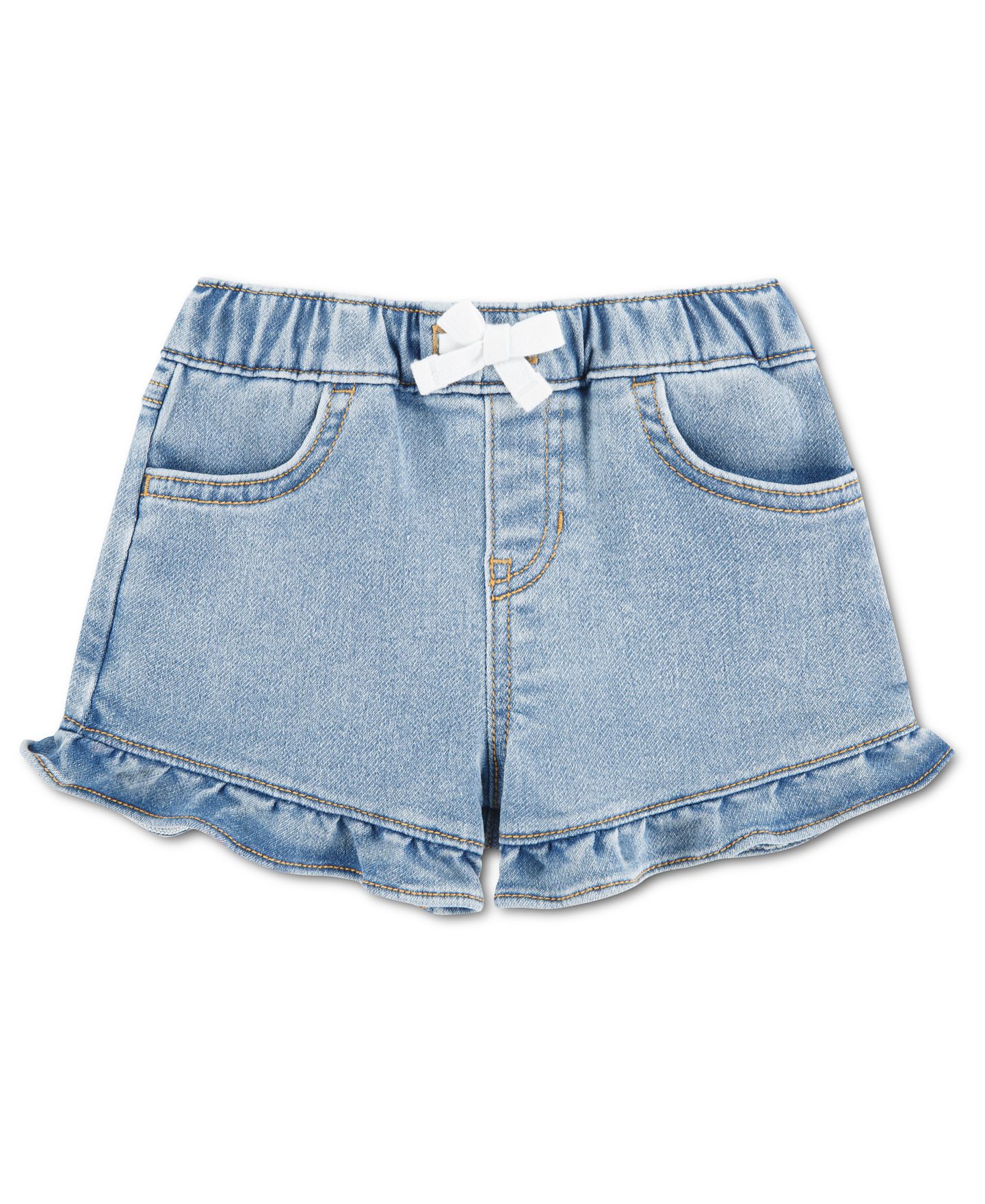 Шорты abercrombie kids Pull-On Denim Ruffle Shorts для девочек-малышей, цвет: Twirl — фото 1
