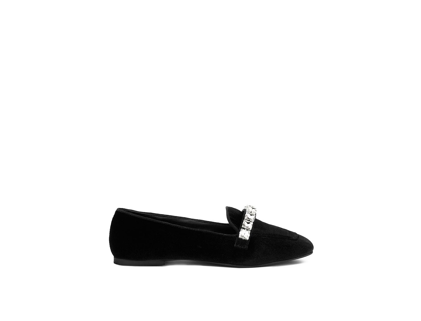 Женские туфли Rag & Co Lamington Diamante Embellished Velvet, цвет: Чёрный — фото 8