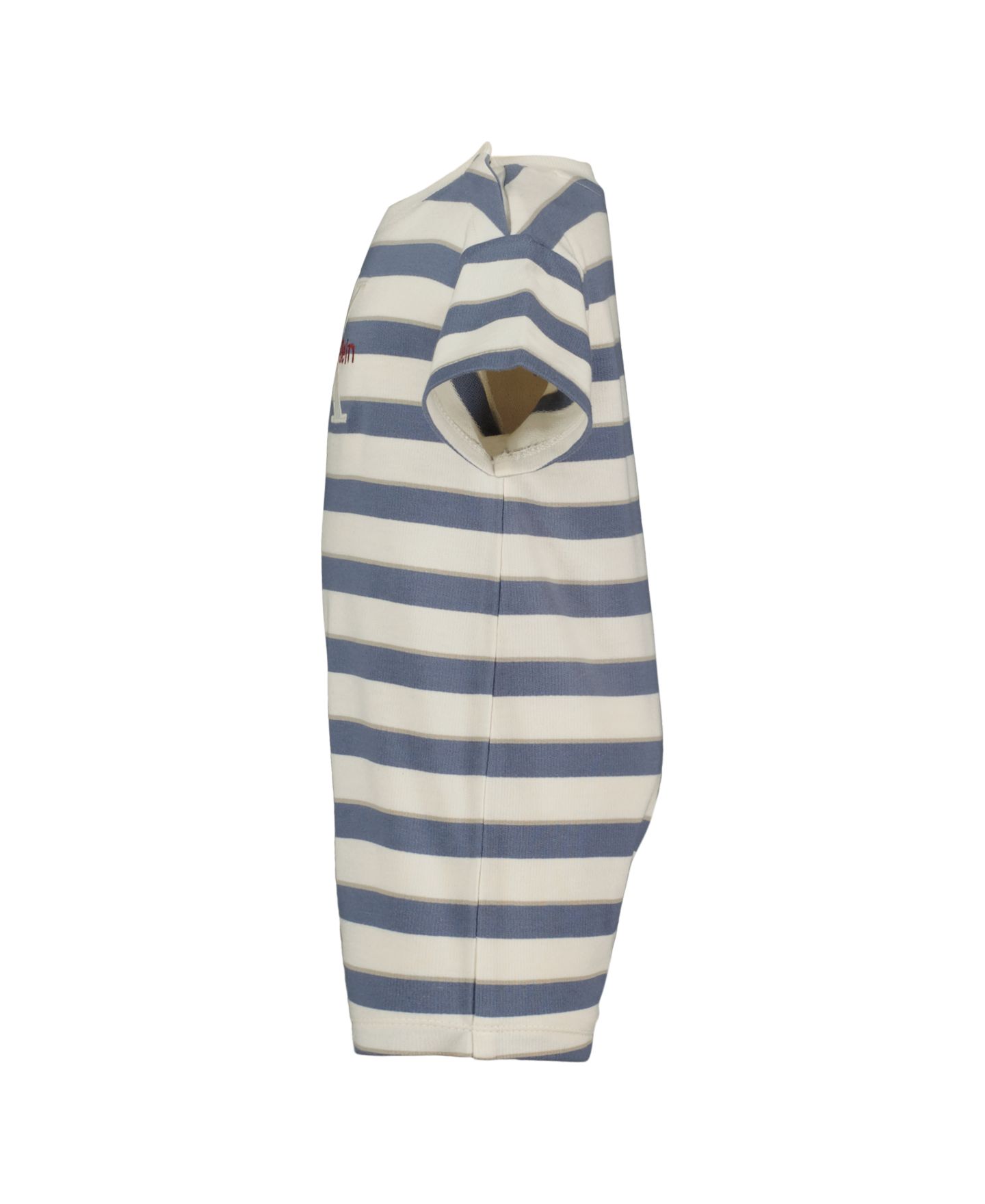 Комбинезон Calvin Klein French Terry Striped Crewneck Romper для мальчиков-малышей, цвет: Молочный / Серо-бежевый — фото 5