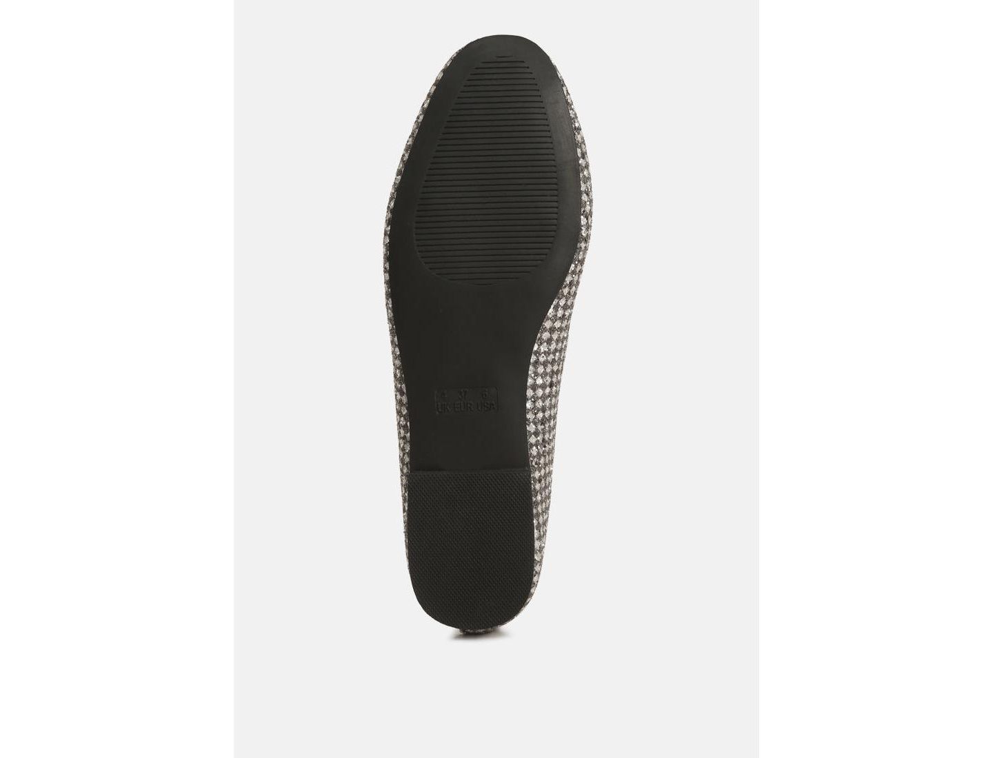 Женские балетки London Rag Harriet Glitter Faux Leather Flat Ballerinas, цвет: Чёрный — фото 6
