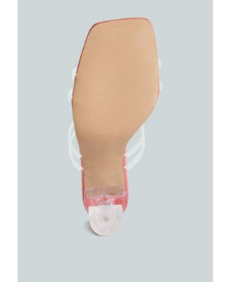 Womens Nightfall Clear Spool Heel Sandal