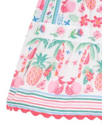 Baby Girls' Sleeveless Floral-Print Dress with Diaper Cover