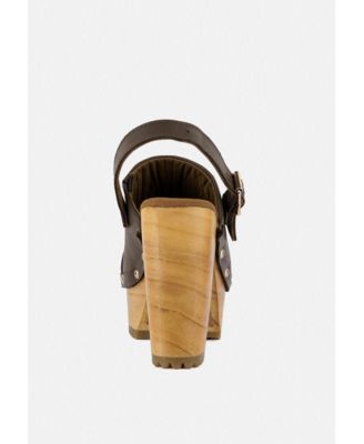 Rag and Co Womens Alona Slingback High Block Heeled Clogs