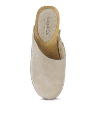 CEDRUS Womens Fine Suede Studded Mules