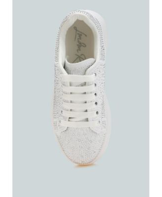 Womens Jitter Bug Rhinestones Embellished Chunky Sneakers