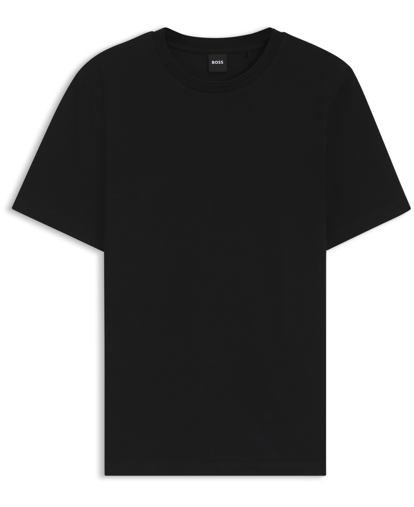 Мужская футболка Hugo Boss Cotton-Blend Bubble-Jacquard Structure, цвет: Чёрный — фото 4