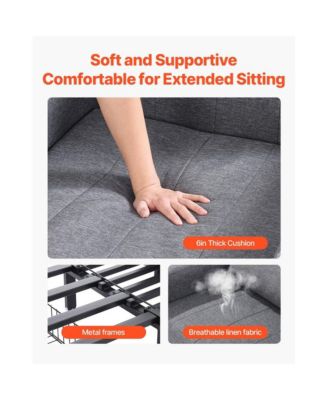 Sleeper Sofa Bed with Side Pocket, Pillow, Armrest, Desk Board & 5 Adjustable Angles