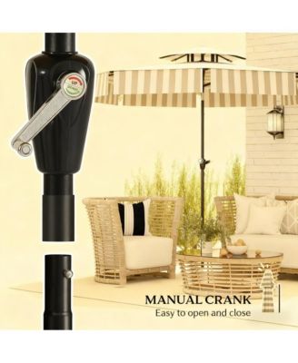 Outdoor Market Umbrella,Patio Umbrella,2-Tier Vented Patio Table Umbrella with Crank 8 Ribs,Tiltable Porch Umbrella,for Outdoor