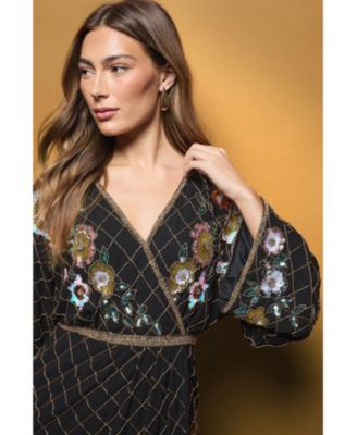 Women's Floral Embellished Mini Dress