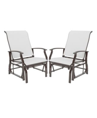 Patio Glider Chair Set of 2 with Ergonomic Seat and Back