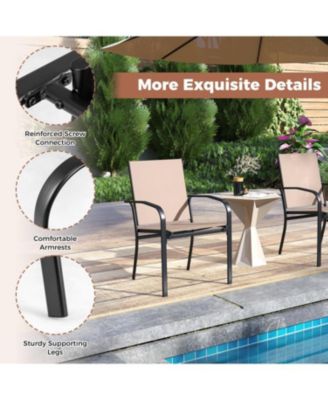 Set of 4 Outdoor Dining Chairs with High Back