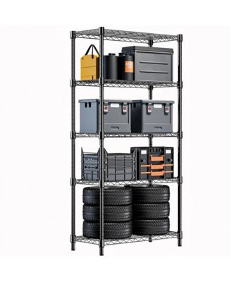 5-Tier Utility Shelving Unit, Heavy Duty Metal Wire Organizer Rack, 1250 lbs Capacity for Basement, Warehouse
