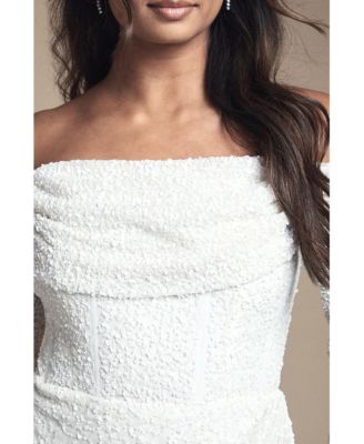 Women's Bardot Long Sleeve Mini Dress