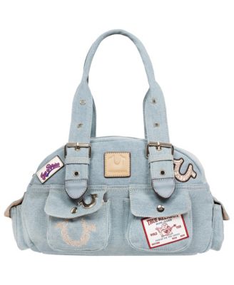 Multi-Patch Denim Satchel