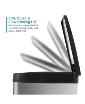 16 Gallon Dual Trash and Recycling Can with Removable Liners and Soft Close Lids, Stainless Steel