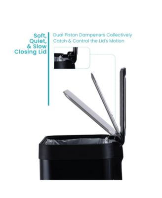 13 Gallon Kitchen Trash Can with Soft Close Lid, Liner-Free Stainless Steel Body