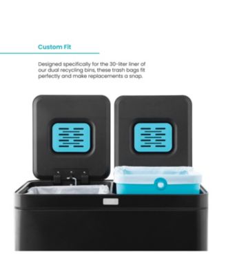 Code 30R Drawstring Kitchen Trash Bags Custom Fit for 8 Gallon Recycling Bins, 30-Count