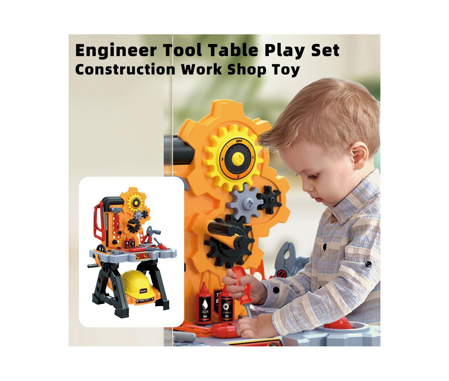 Детские игрушки Bruce & Shark Engineer Workbench 48-Piece Tool Set, Ages 3+, цвет: Оранжевый — фото 2