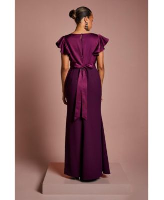 Women's V-Neck Short Sleeve Maxi Dress