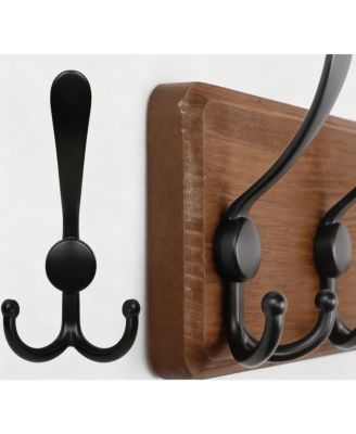 Rustic Wood Coat Rack - 10 Hooks for Coats, Hats, Bags - Wall Mount