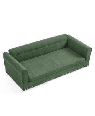 Modern Linen Dog Sofa Bed, Oversized Pet Furniture with Backrest