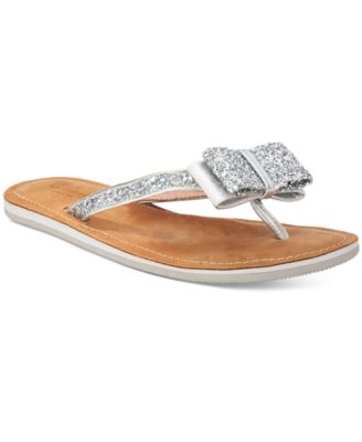 silver glitter flip flops