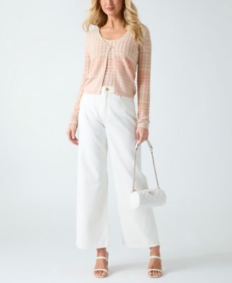 Women's Rosalyn Cover Shoulder V-Neck Cropped Sweater