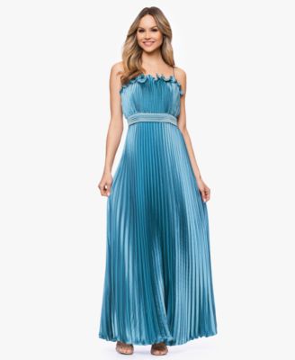 Women's Spaghetti Strap Pleated Ball Gown