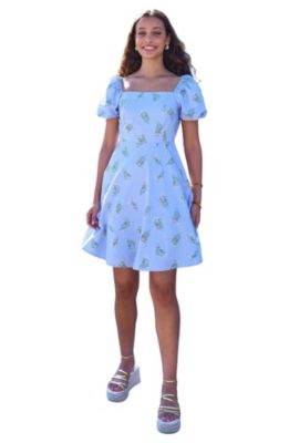 Women's Cotton Floral Puff Sleeve Skater Dress